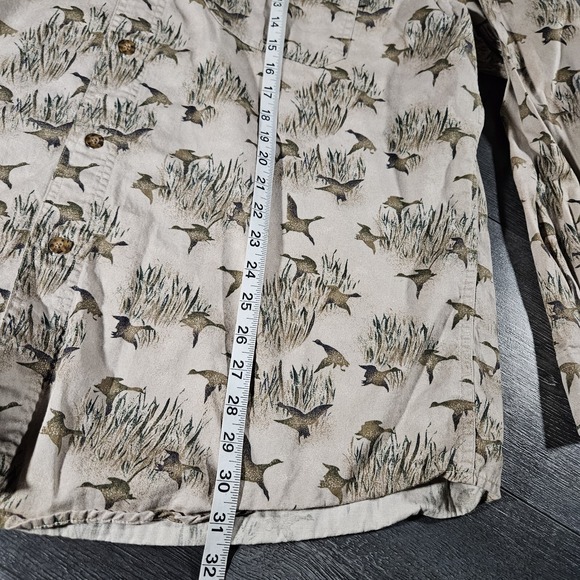 Woolrich Flying Ducks Shirt Mens XL Brown Hunting Long Sleeve Outdoors Hiking - Picture 7 of 7